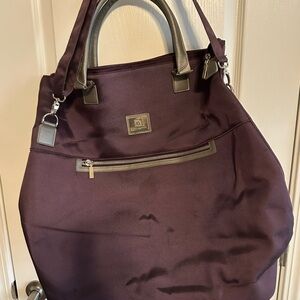 Anne Klein Deep Purple Tote with Gray Accents